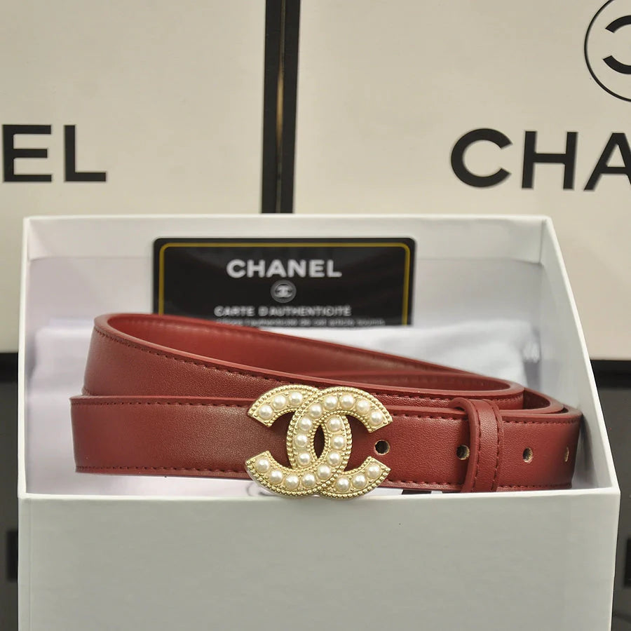 2025 4 Colors fashion double C pearl belt