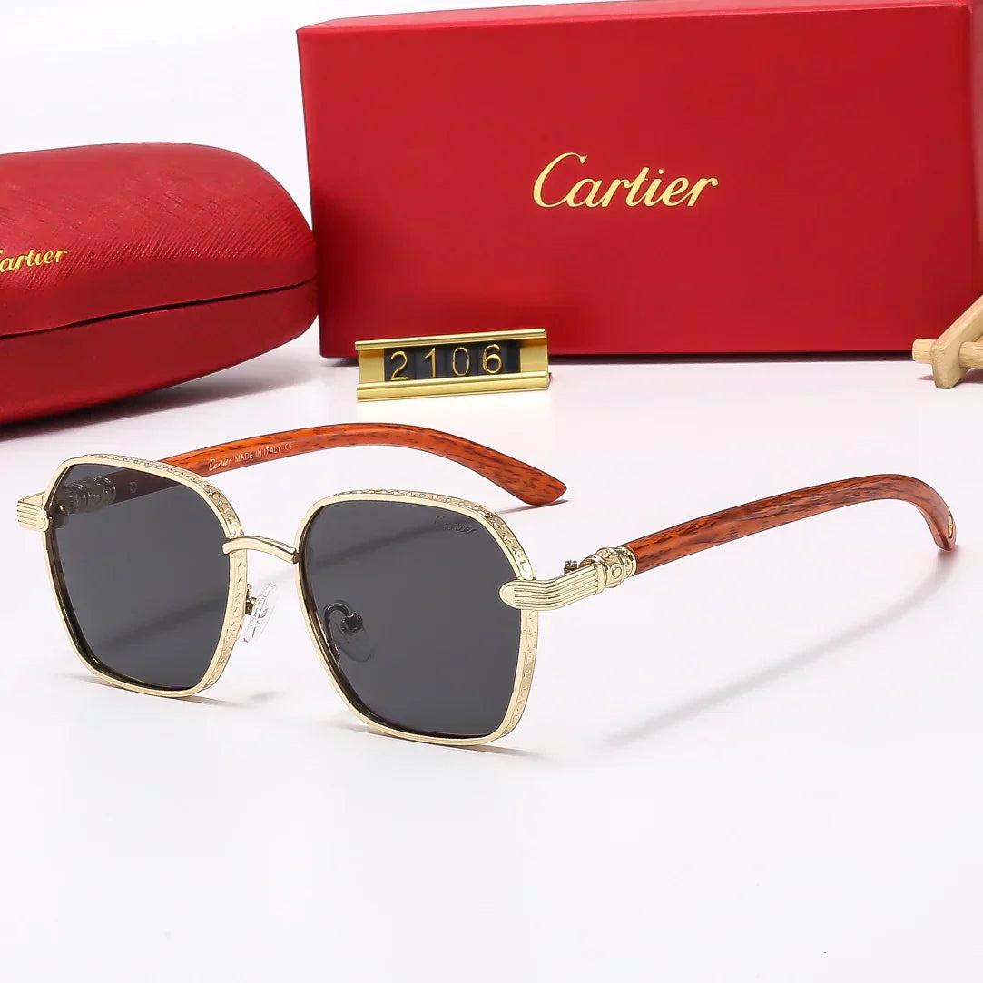 2025 Square Fashion Wooden Frame Sunglasses 2107
