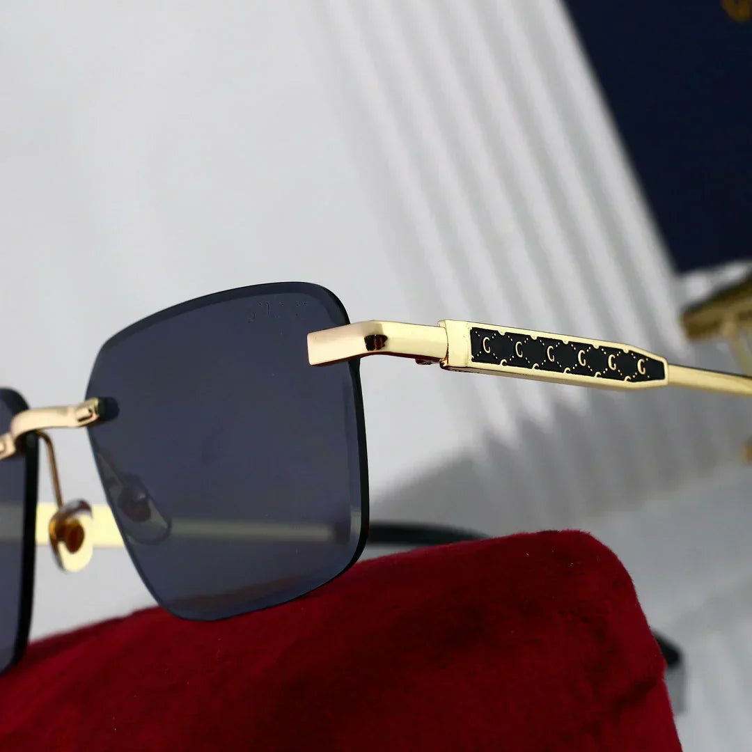 2025 Polygonal rimless cut-edge sunglasses