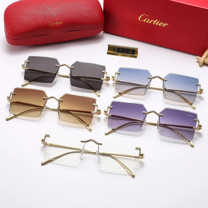 2025 Square stylish frameless sunglasses 2106