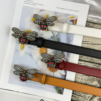 2025 belt 4 Colors  bee lychee pattern double-sided belt
