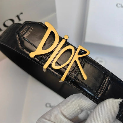 2025 Double-sided crocodile leather belt width 3.5cm