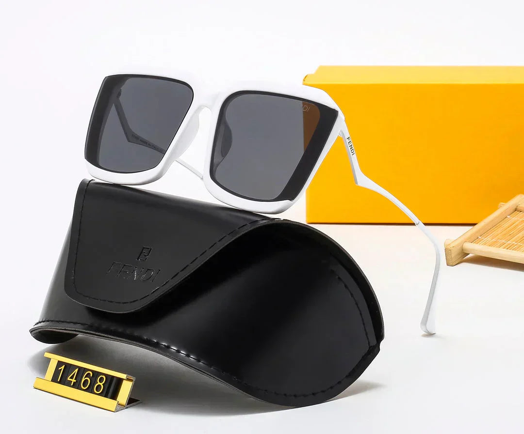 2025 Square frame sunglasses with metal floral decoration