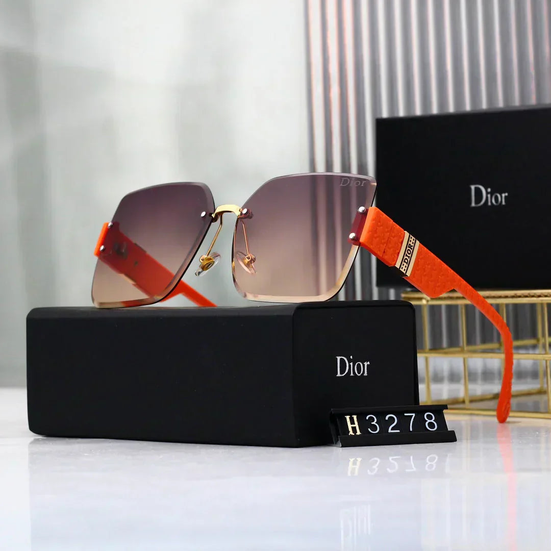 2025 Sunglasses  Frameless trimmed large frame sunglasses