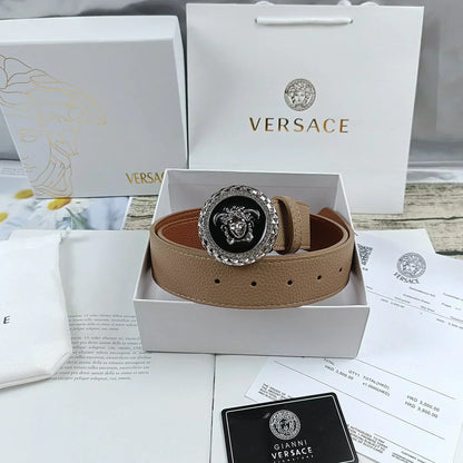 2025 4 Colors   lion head double-sided lychee pattern belt