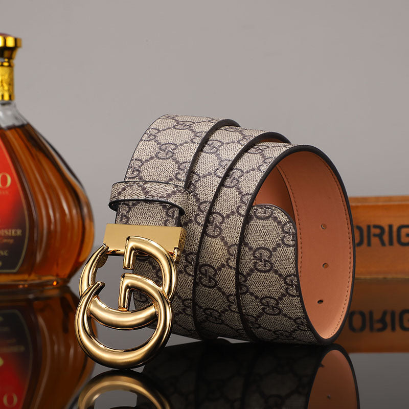 2025 3 Colors  printed letter leather belt