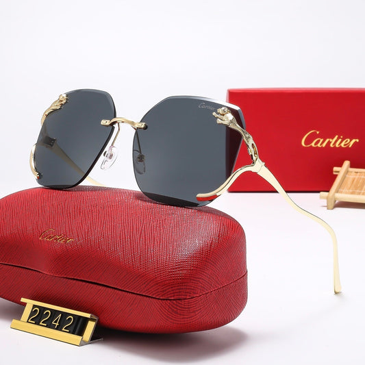 2025 Fashion leopard frameless sunglasses 2242