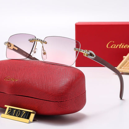 2025 Diamond Fashion Frameless Sunglasses 2107