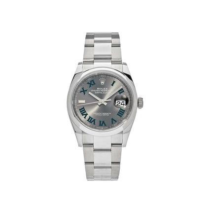2025 Watch Datejust 126200 'Wimbledon' Stainless Steel Slate Dial