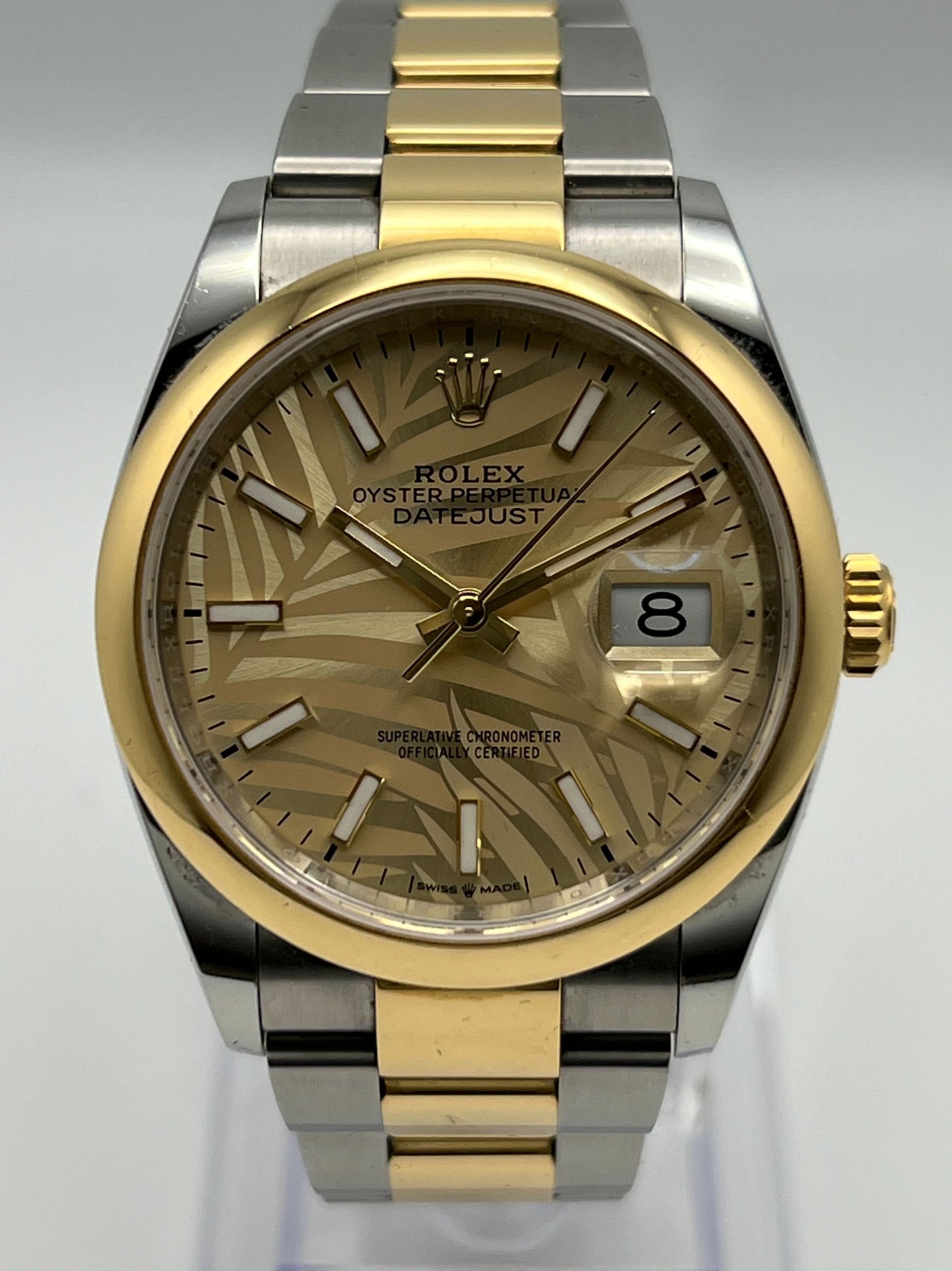 2025 Watch Datejust 126203 Two-Toned Yellow Gold Stainless Steel Palm Motif Dial (2022)
