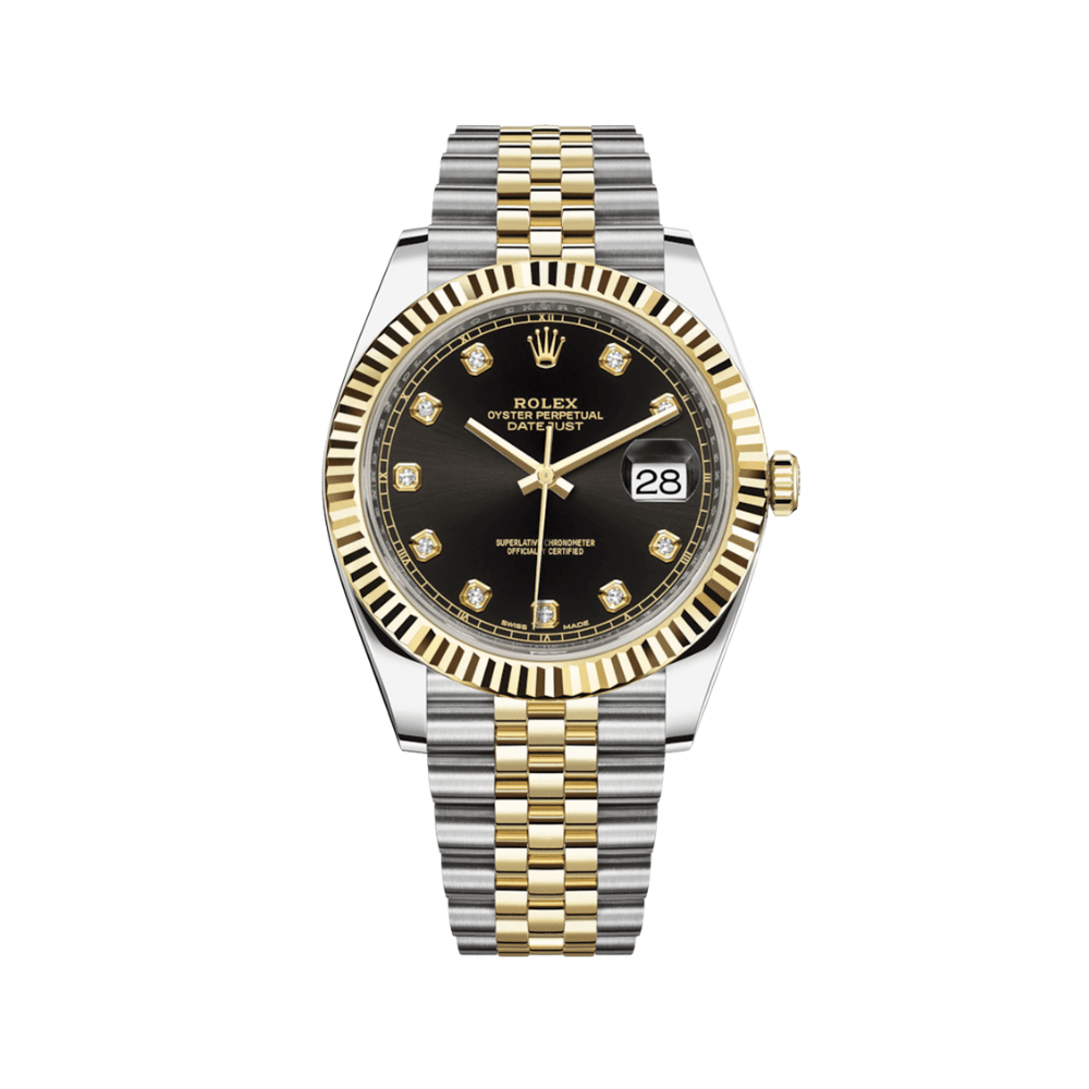 2025 Watch Datejust 126333 Yellow Gold & Stainless Steel Black Diamond Dial Jubilee