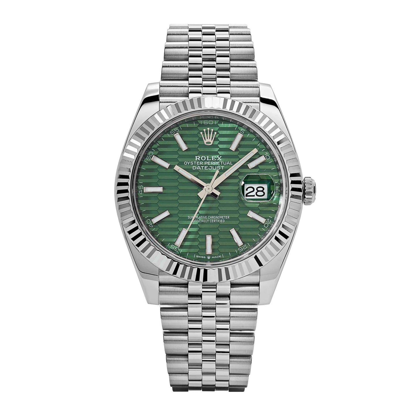 2025 Watch Datejust 126334 Stainless Steel Fluted Motif Green Dial Jubilee (2022)