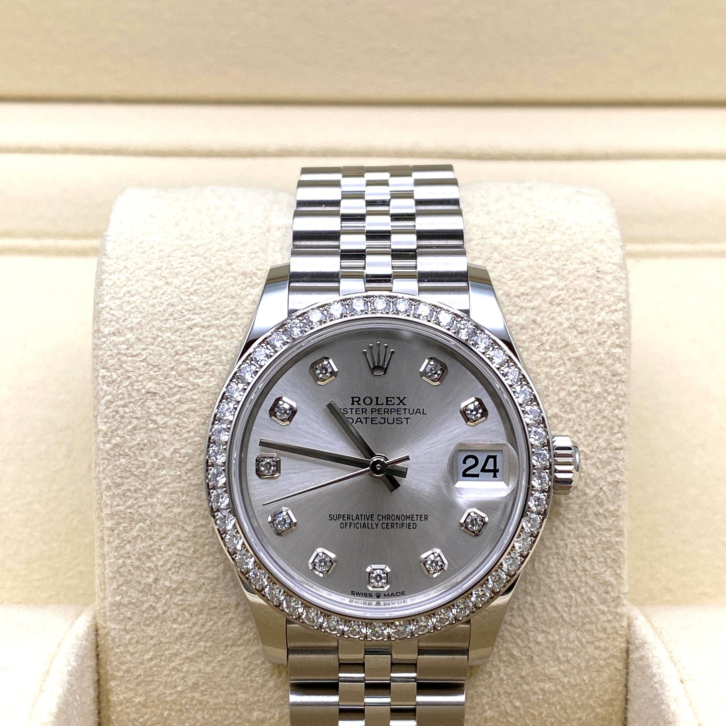 2025 Watch Datejust 278384RBR White Gold Stainless Steel Silver Dial