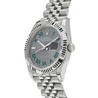 2025 Watch Datejust 126234 White Gold Stainless Steel Slate 'Wimbledon' Dial Jubilee