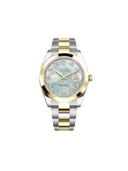 2025 Watch Datejust 126303 Stainless Steel Yellow Gold Mother of Pearl Diamond Dial