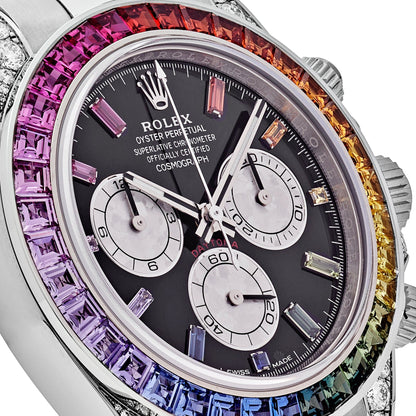 2025 Watch Daytona 116599RBOW 'Rainbow' White Gold Black Dial Sapphire Bezel (2023)