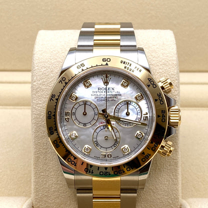 2025 Watch Daytona 116503 Yellow Gold Stainless Steel Mother of Pearl Diamond Dial