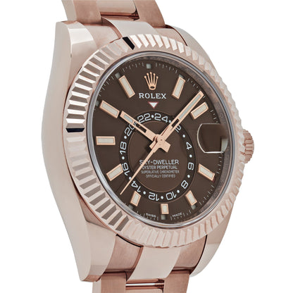 2025 Watch Sky-Dweller 326935 Rose Gold Chocolate Dial Oyster