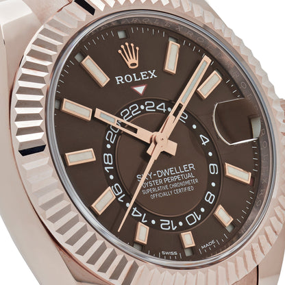 2025 Watch Sky-Dweller 326935 Rose Gold Chocolate Dial Oyster