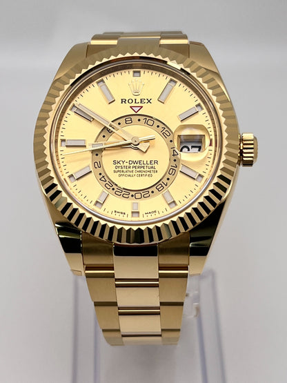 2025 Watch Sky-Dweller 326938 Yellow Gold Champagne Dial