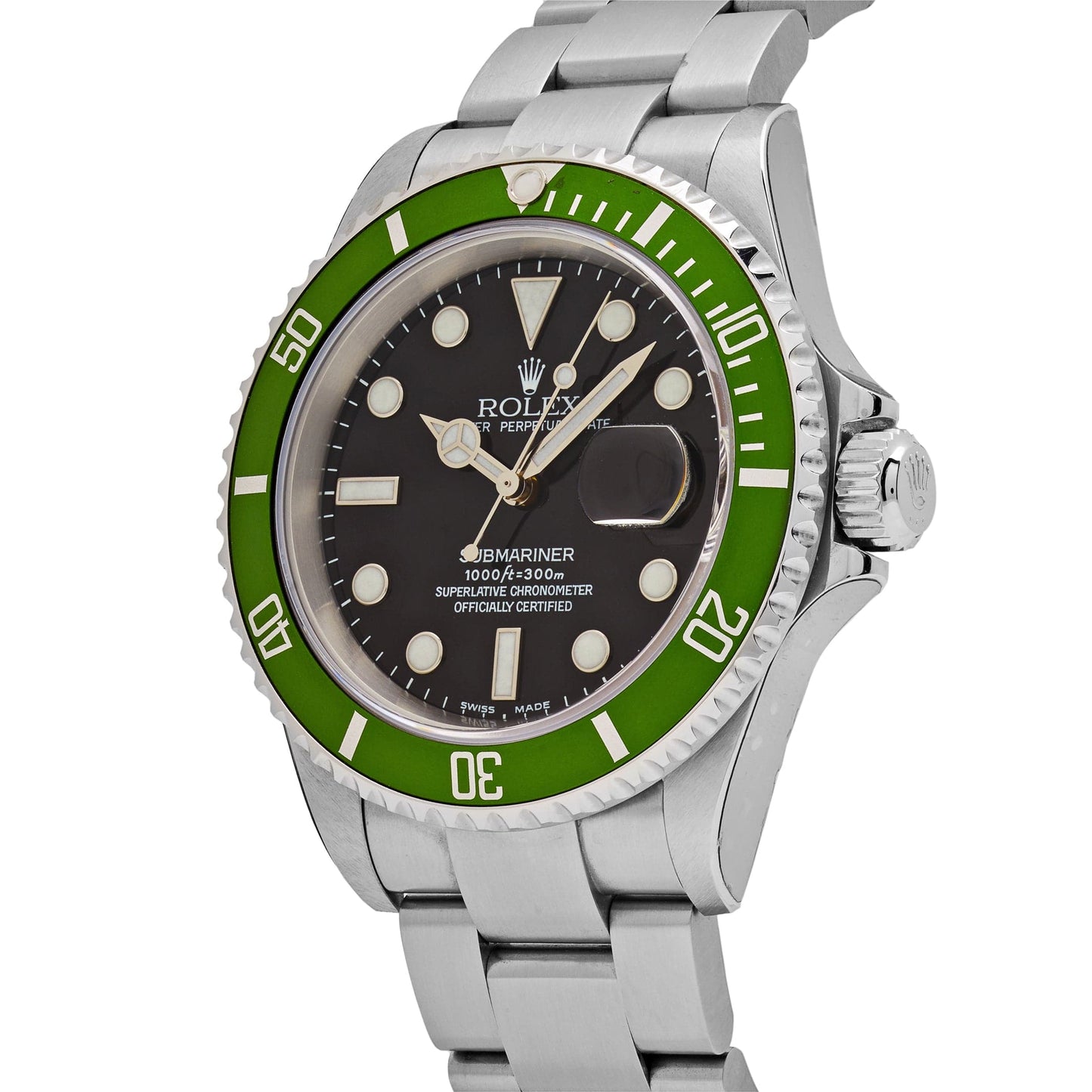 2025 Watch Submariner Date 16610LV 'Kermit' Bezel Flat 4 Stainless Steel Black Dial Oyster (2003)