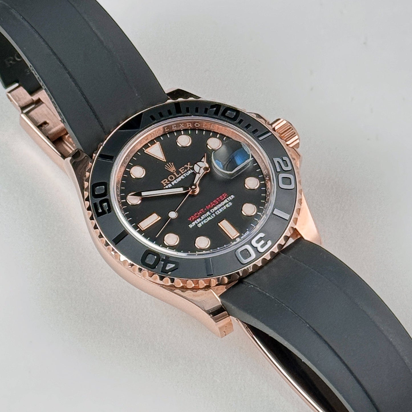 2025 Watch Yacht-Master 126655 Rose Gold Black Dial (2020)